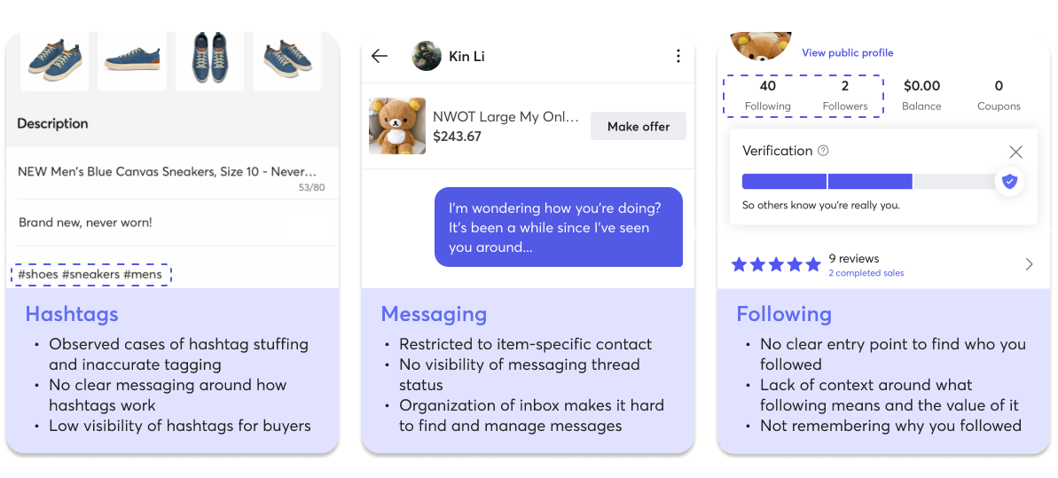 Observations and pain points for existing community features